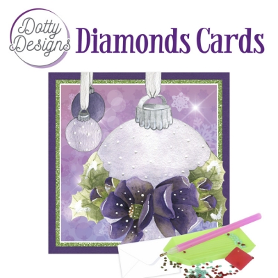 Dotty Designs Diamond Cards -  Christmas Bauble in Purple